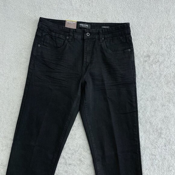 NEW Kenneth Cole Men's 32x34 Black Straight Fit Stretch Denim Jeans Cotton Blend - Picture 9 of 10